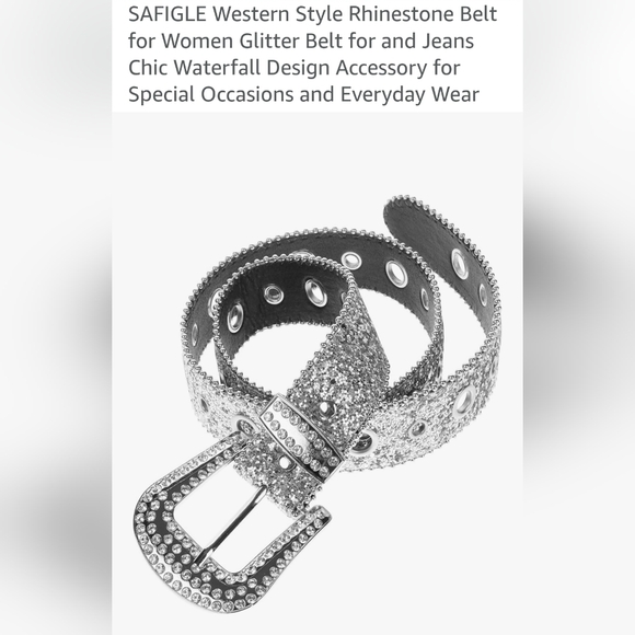 Silver Rhinestone Belt for Women - Picture 1 of 5